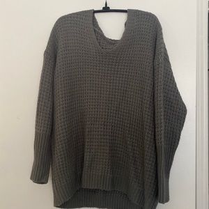 Gray knit sweater